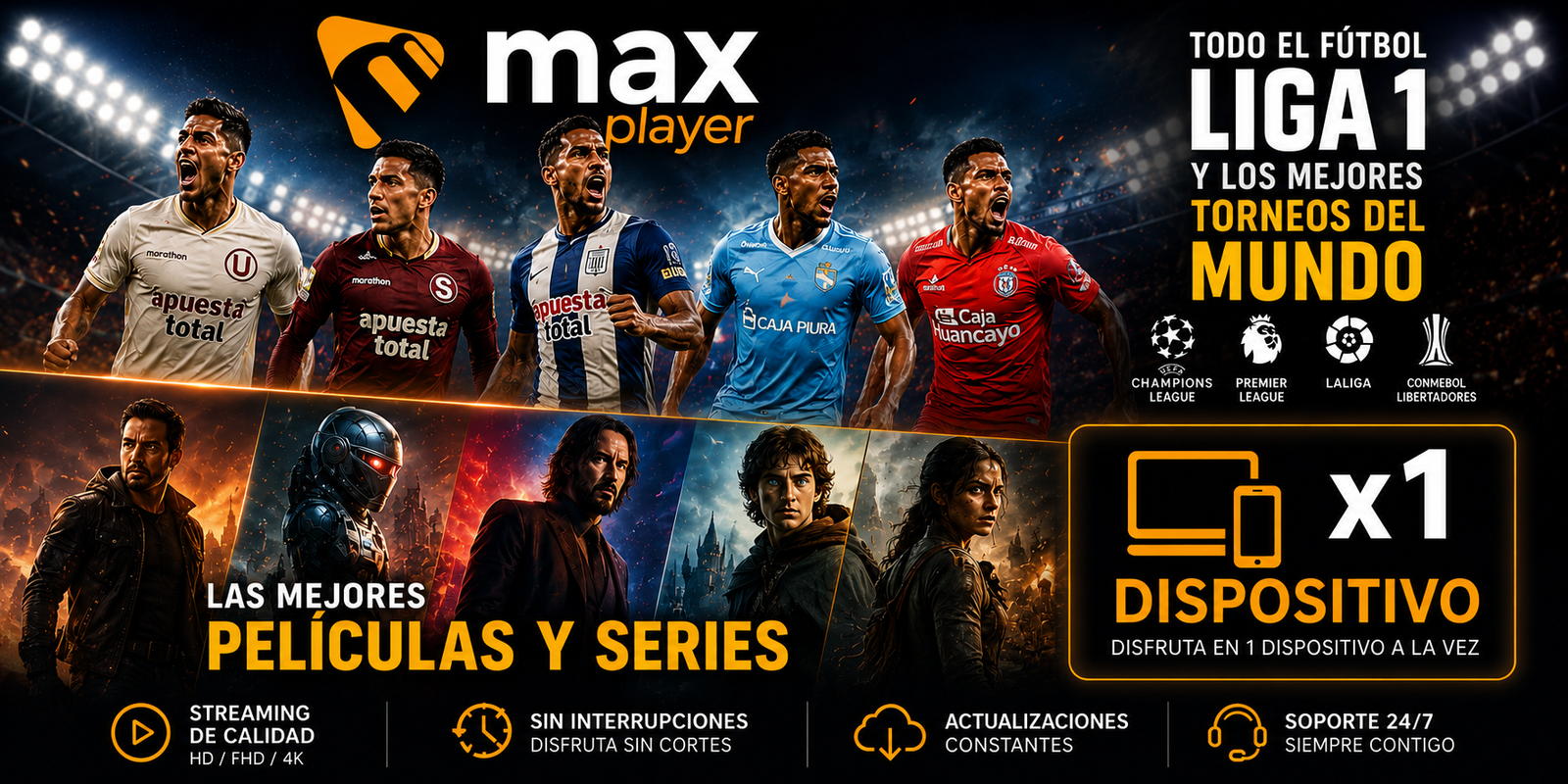 MAX PLAYER X 1 DISPOSITIVO - 30 DIAS